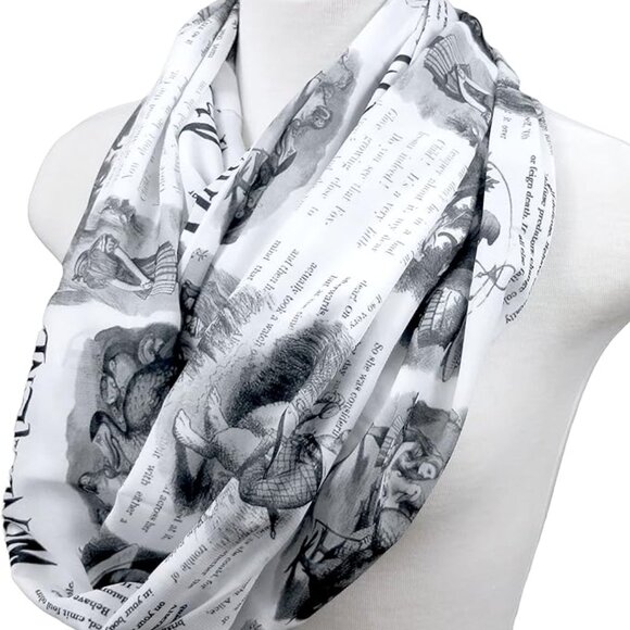Alice in Wonderland Infinity Scarf Book Lewis Carroll - Picture 4 of 5